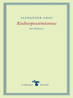 cover image of Kulturpessimismus
